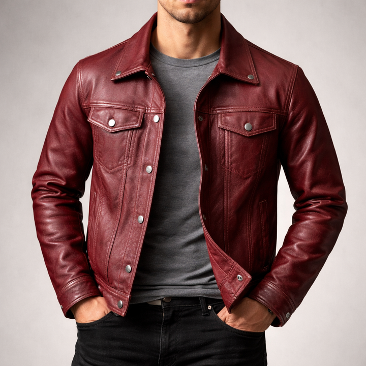 Classic Vintage Aviator Leather Jacket