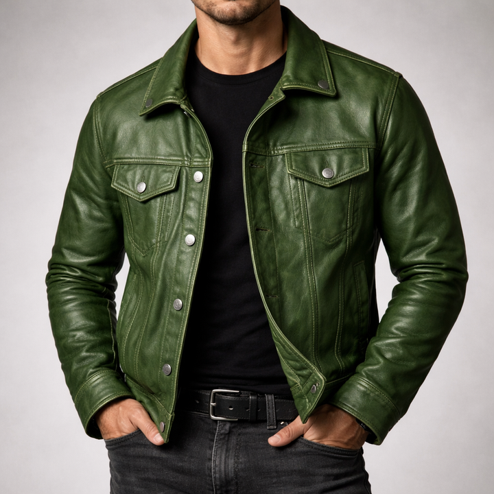 Classic Vintage Aviator Leather Jacket