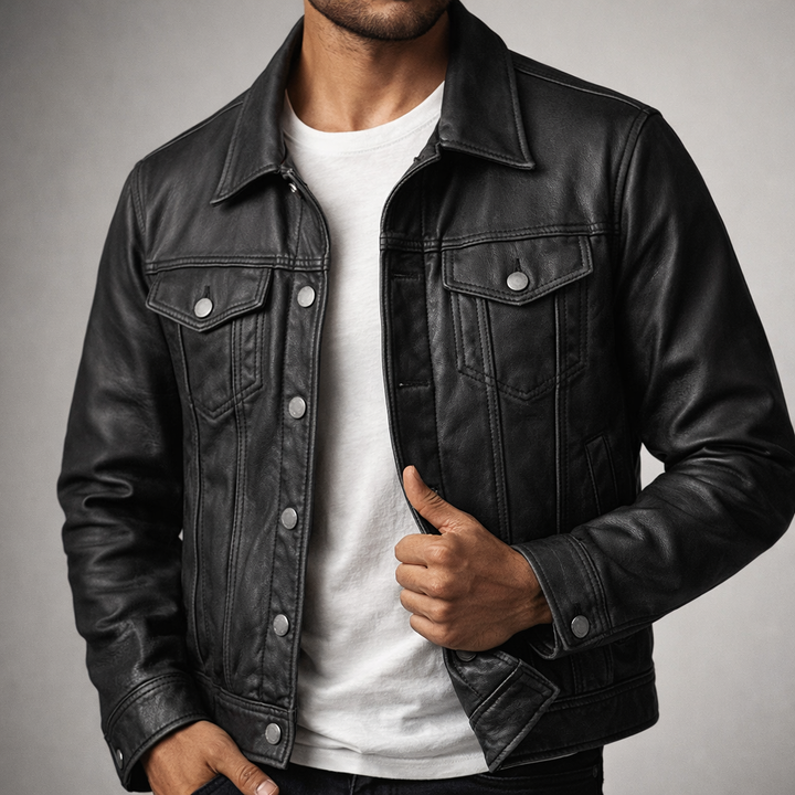 Classic Vintage Aviator Leather Jacket
